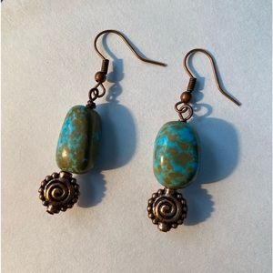 Natural Stone Southwestern Style Dangle Earrings